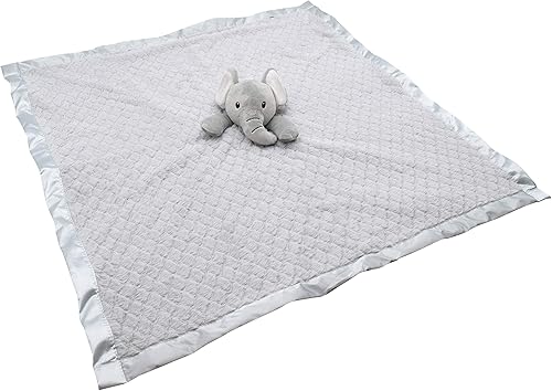 Miniatura 2 de EVERYDAY KIDS Manta grande de seguridad para niños y niñas, diseño de elefante dulce en 30 pulgadas, manta de bebé gris neutro para acurrucar; forro
