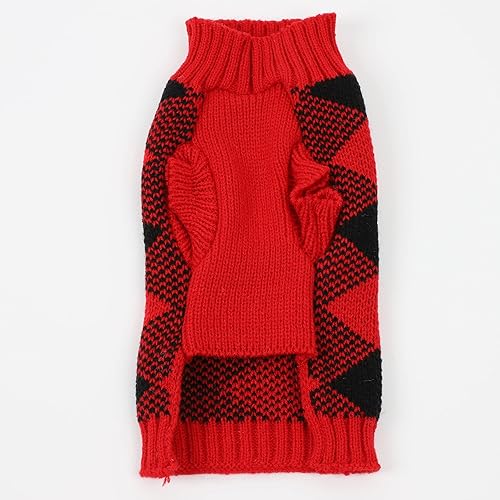 Miniatura 5 de Suéteres navideños para perros medianos, ropa de Navidad para mascotas de invierno con rombos