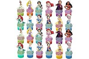 Glamorous 48Pcs Princess Cupcake Toppers for Gilrs