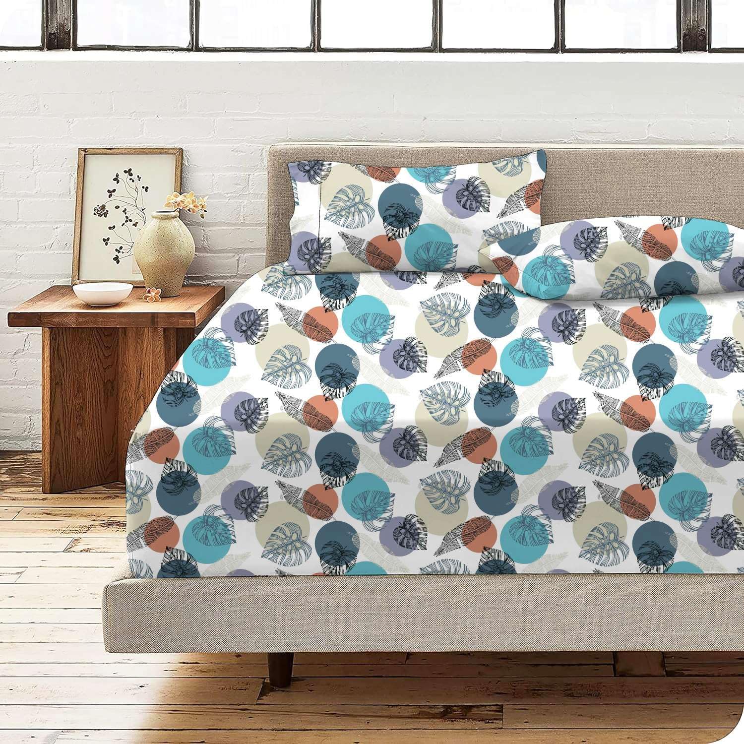 Eastern King 6 Piece Sheet Set Deep Pocket Printed Lightweight Microfiber Bed Sheets, Eastern King Sheet Set Printed Bed Sheet Set, Outer Space