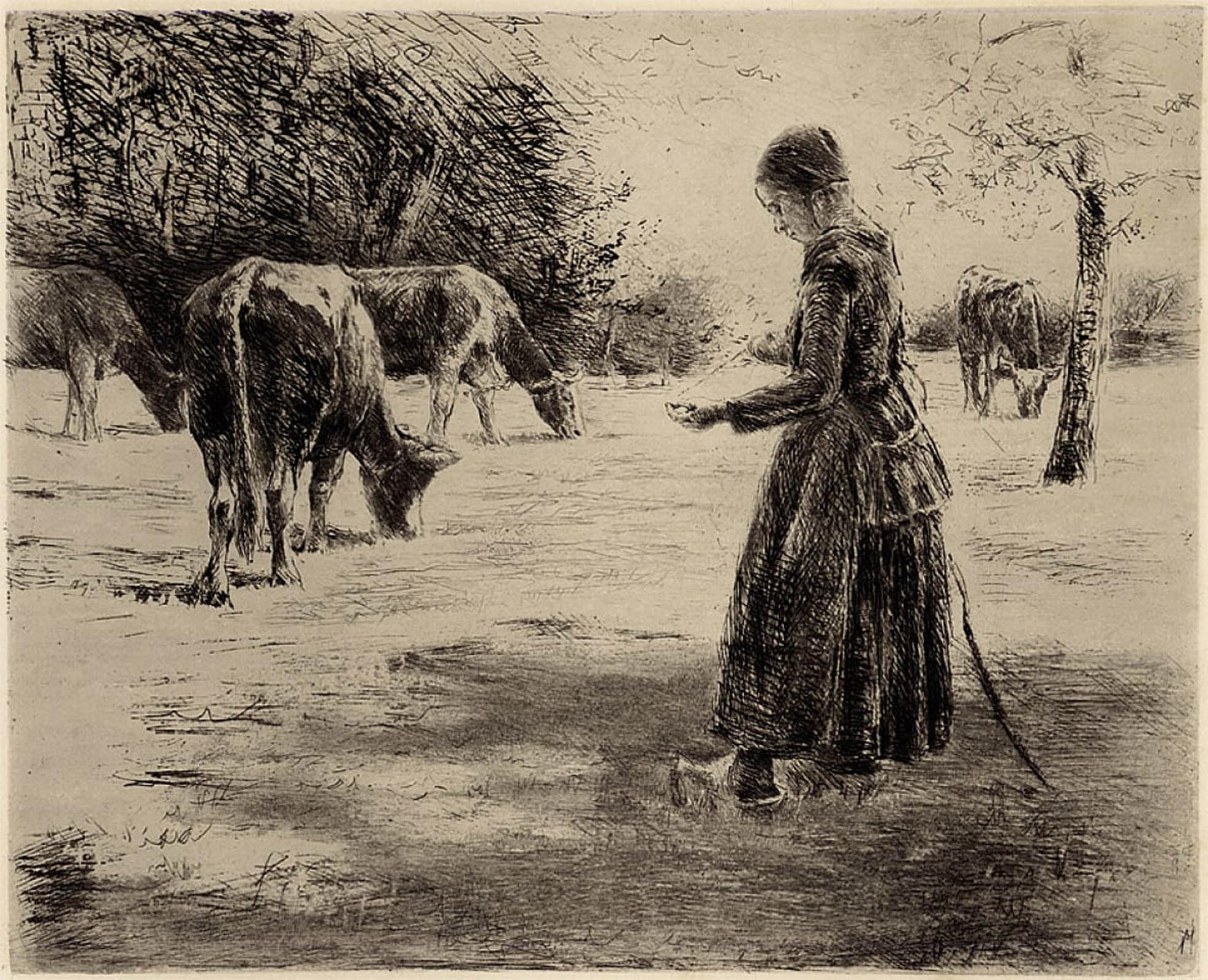 ARTXLXXBN Famous Art Print Poster Vintage Wall Art Auf der Weide by Max Liebermann Canvas Art Poster for Home Decor 60x90cm