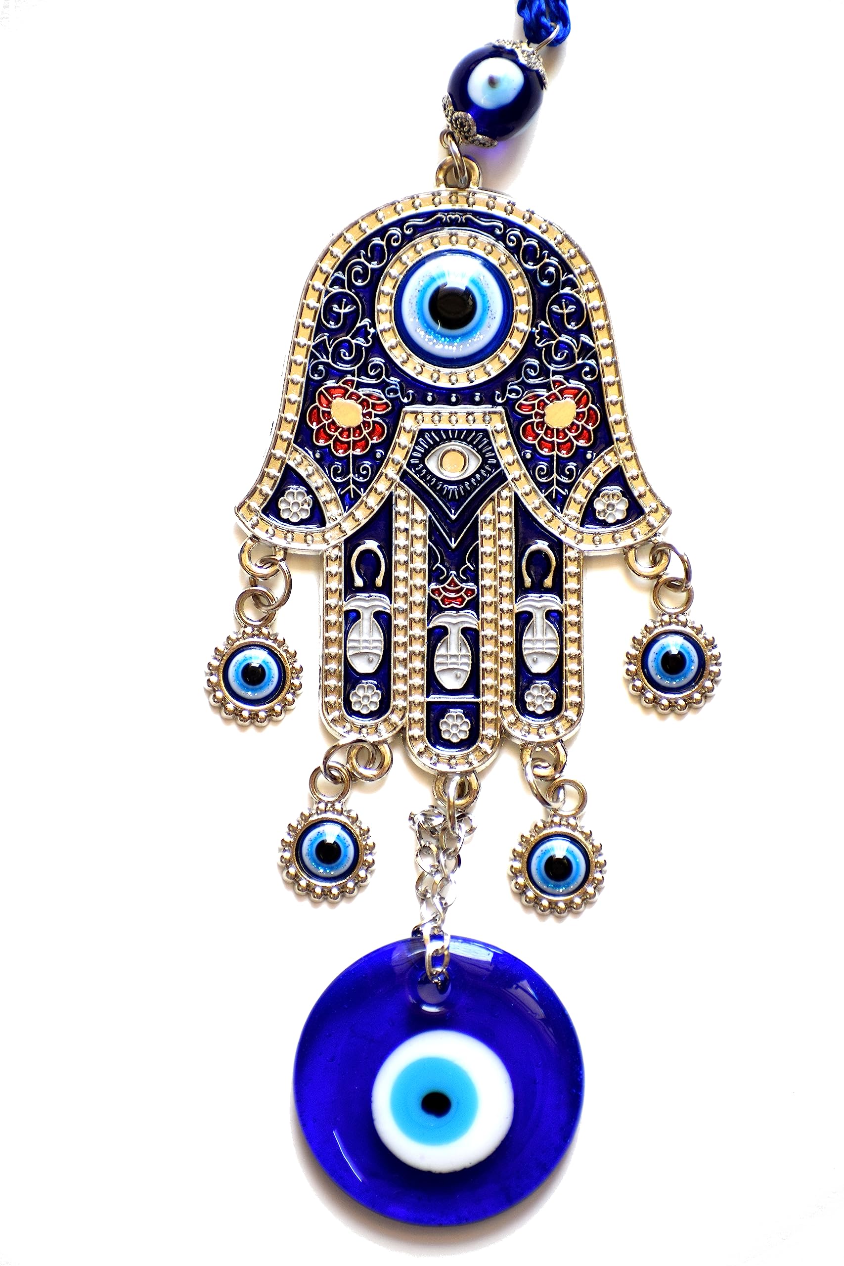 Rich Basket Evil Eye Hanging Nazar Battu for Home Decor and Protection | Hanging Ornament for Home Office Car Good Luck and Prosperity