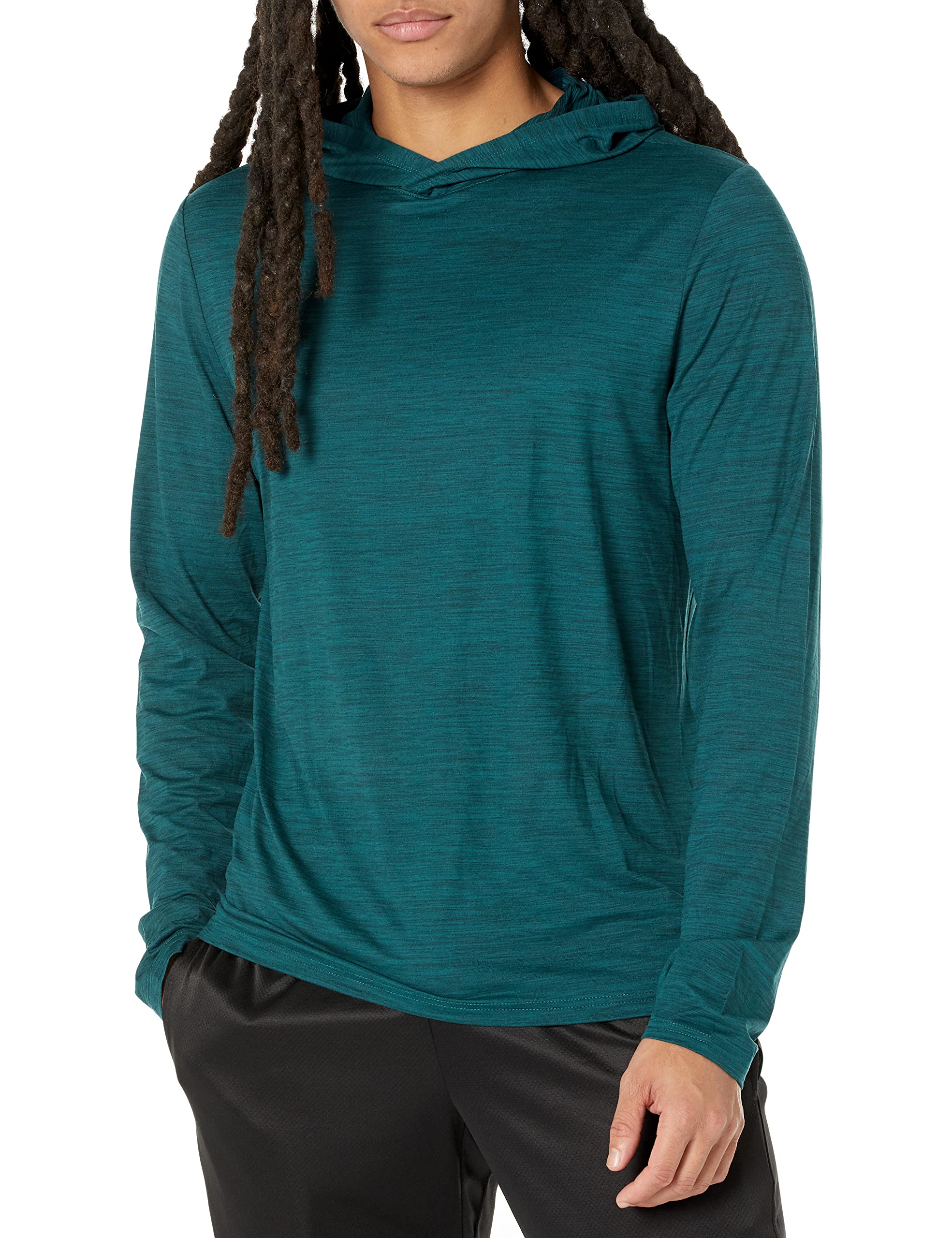 Amazon Essentials Men's Tech Stretch Long-Sleeve Hooded T-Shirt