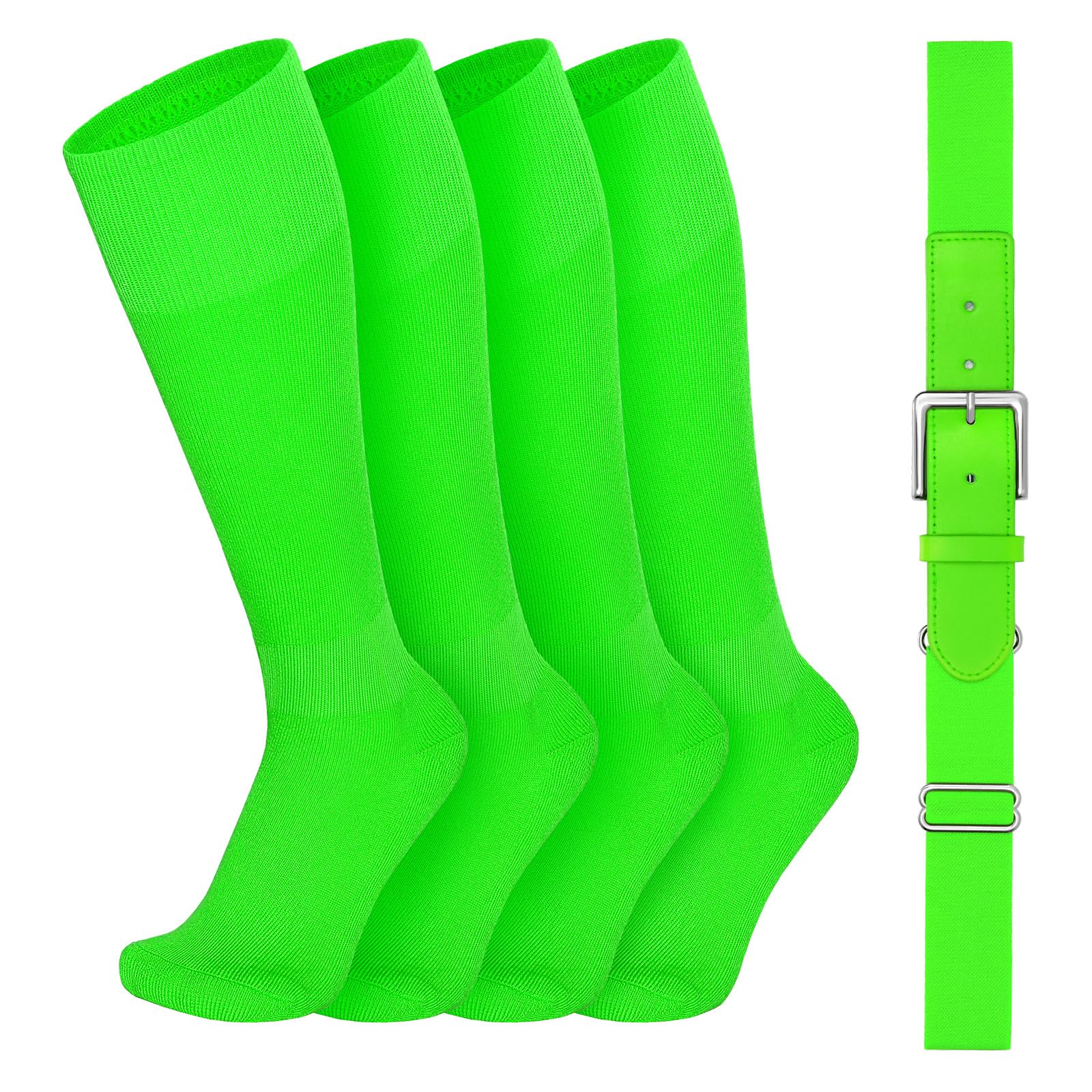 VONMELLI Youth Baseball Belt and Socks Combo, Elastic Softball Belts and Socks for Boys and Adult (2 Pairs of Socks &amp; 1 Belt)