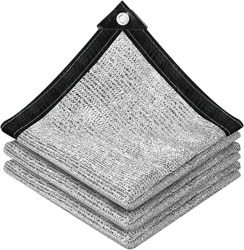 vensovo 85% Reflective Aluminet Shade Cloth with Grommets, 6 x 12 ft