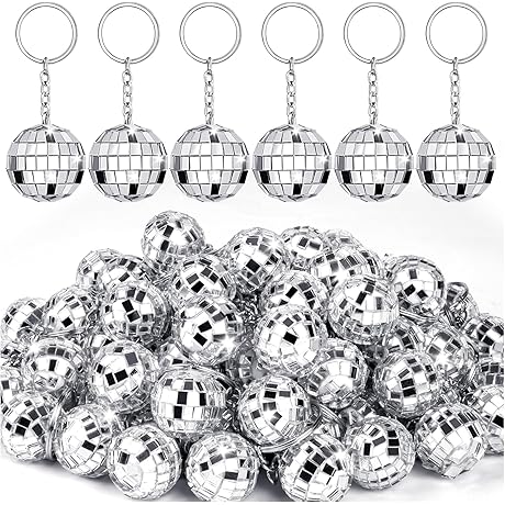 25Pcs Mini Disco Ball Keychain: A Groovy Party Accessory