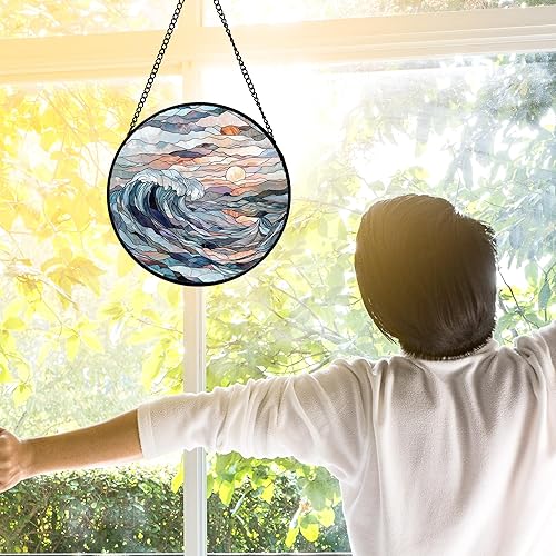 Miniatura 127 de Colgador de vidrieras para colgar, paloma blanca voladora, panel de cristal de diamante, bonitos pájaros, decoración para cumpleaños para mujeres