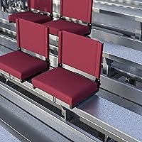 Vista 1 de EMMA + OLIVER Juego de 2 500 lb. Silla ligera de estadio con asiento ultra acolchado, color granate