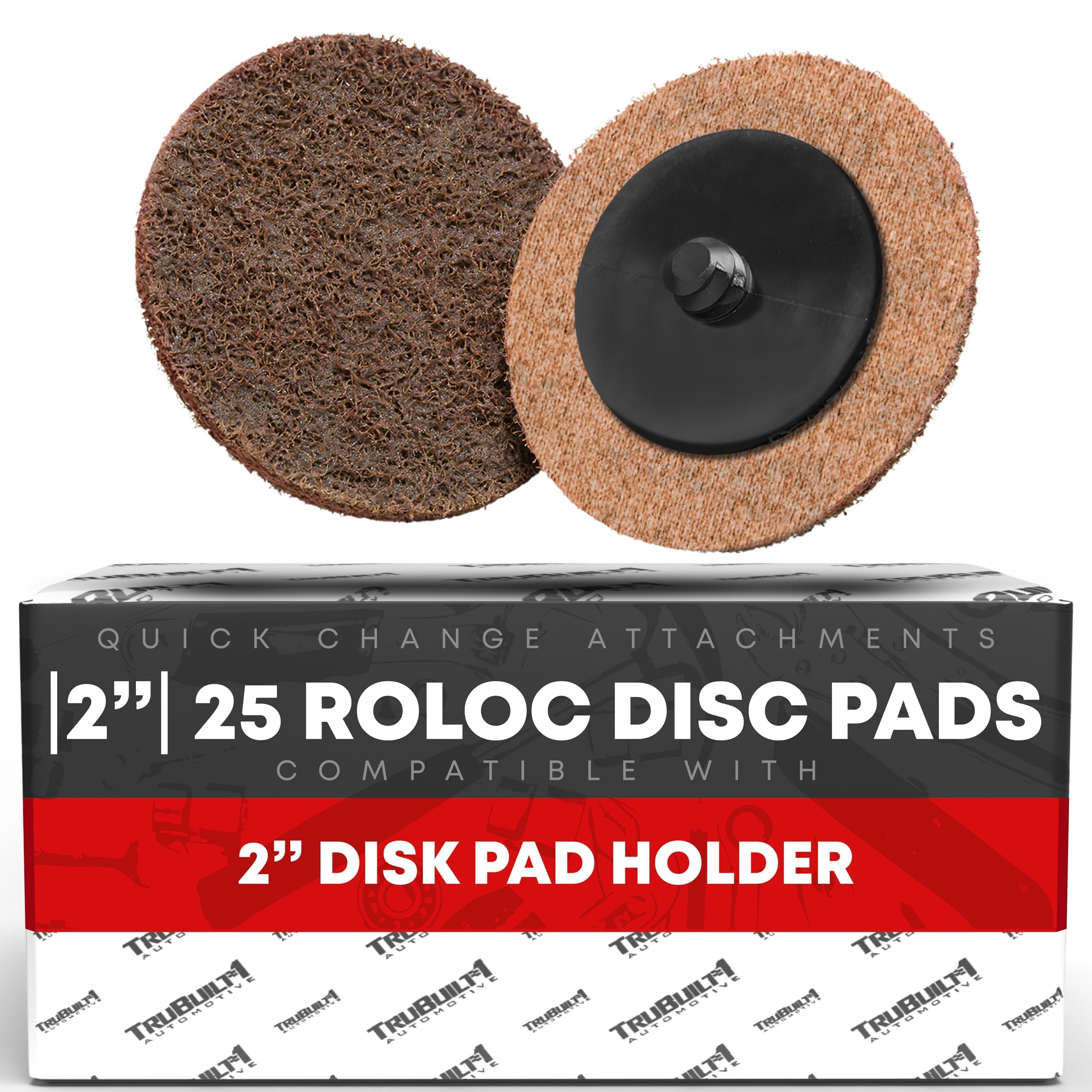 T1A Pack of 25 2" Roloc Disc Sanding Surface Conditioning Disc SC-DR, Type R - Compatible with 3M Discs or Scotch Brite Sponge - Grinding Disks Rust Remover for Metal