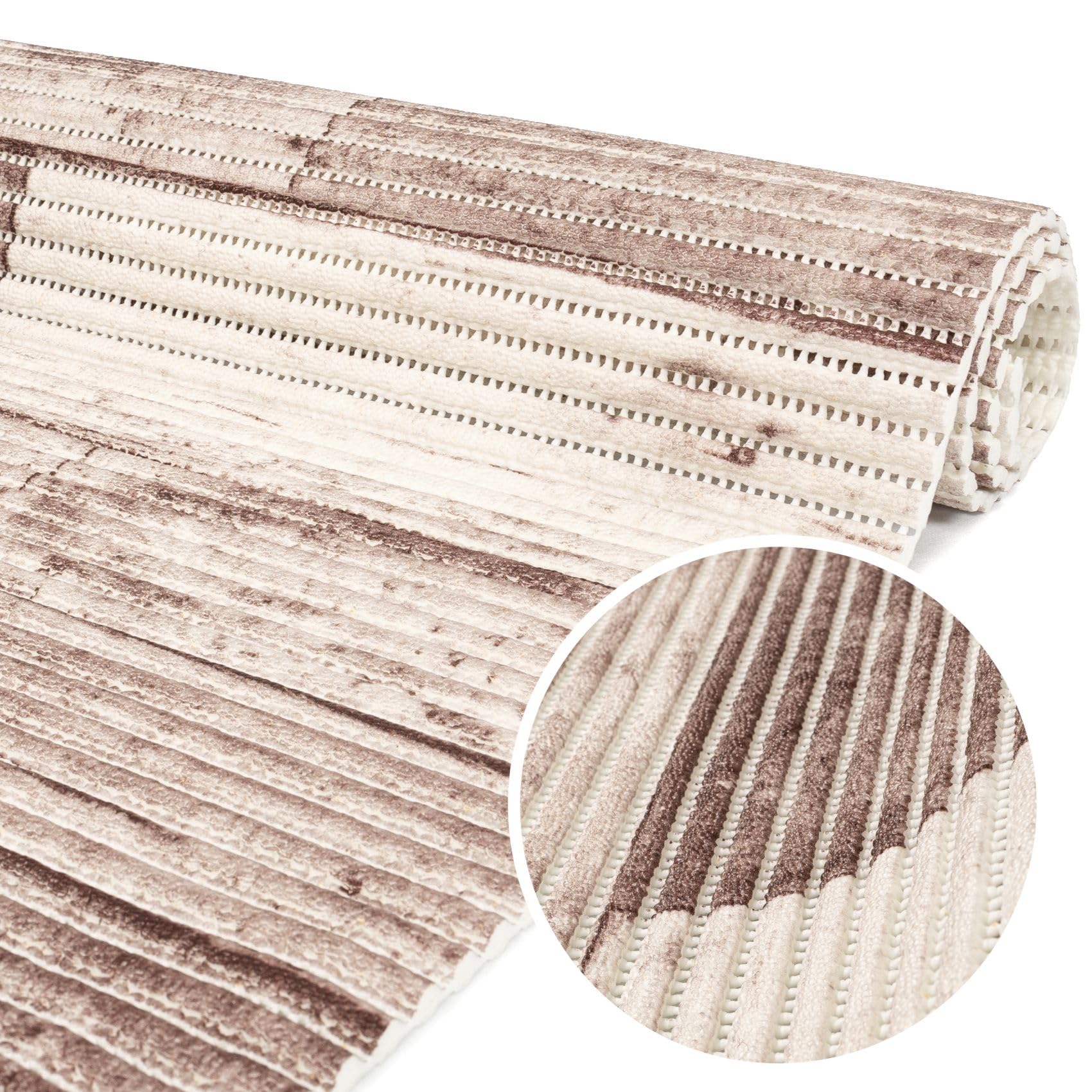 ANRO Tapis de bain en mousse souple antidérapant - Pour salle de bain, douche, WC - Bois - 400 x 65 cm