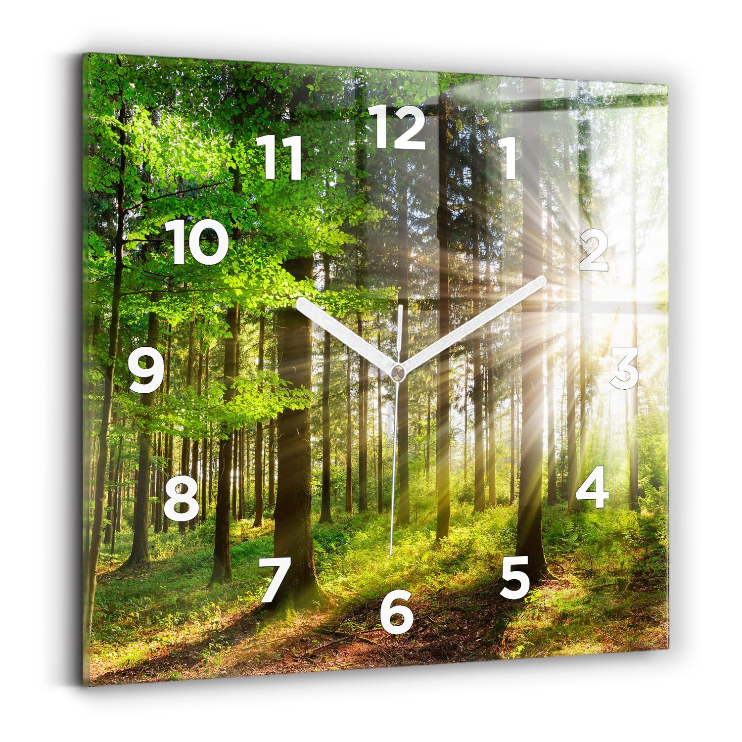 Horloge murale silencieuse 30x30 cm à aiguilles blanches pour chambre