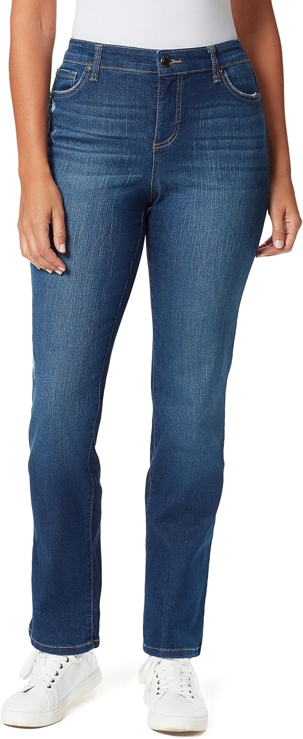 Bandolino Women's Mandie Signature Fit High Rise Straight Leg Jean Plus Size