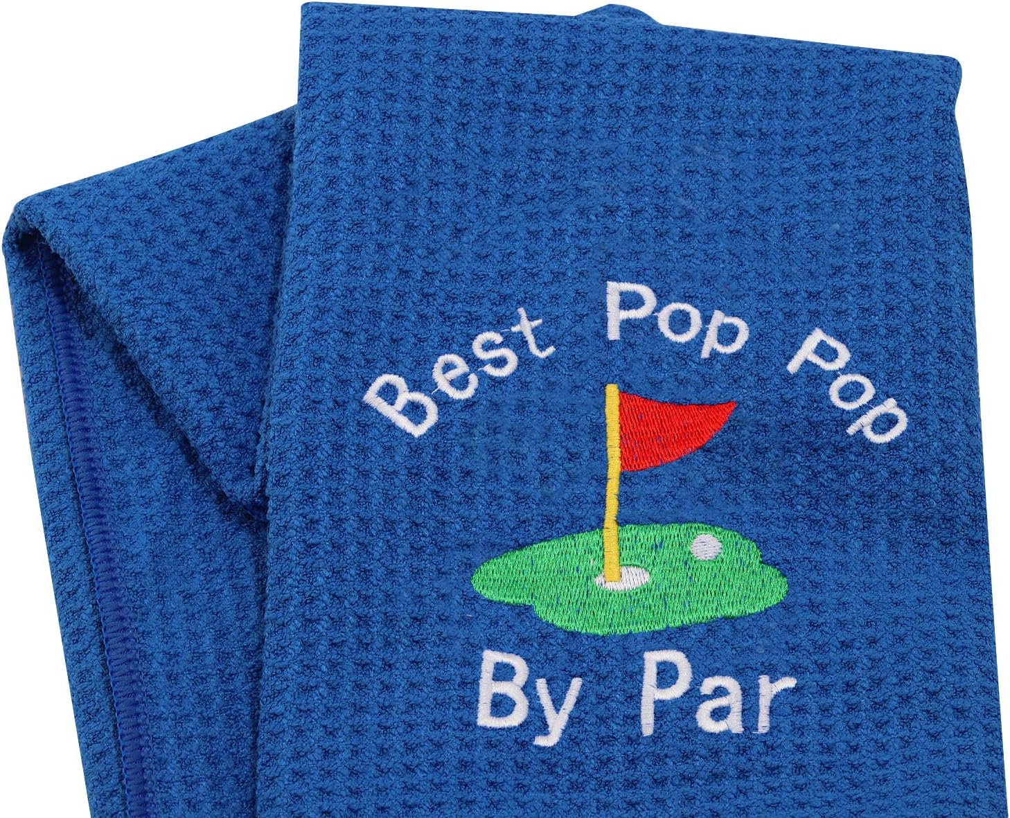 JXGZSO Dad Golf Towel Embroidered Golf Towel Gift Golf Father Gift Embroidered Golf Towel with Clip (-Best pop pop by par Blue) - Image 4