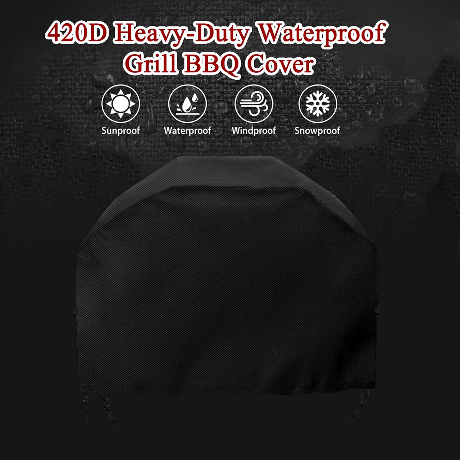 Outdoor BBQ 2-Burner Gas Grill Cover 47 Inch,Heavy Duty Waterproof BBQ Grill Cover, Gas Grill Cover Compatible with Char-Broil, All Weather Protection（47" D x 25" W x 43" H）
