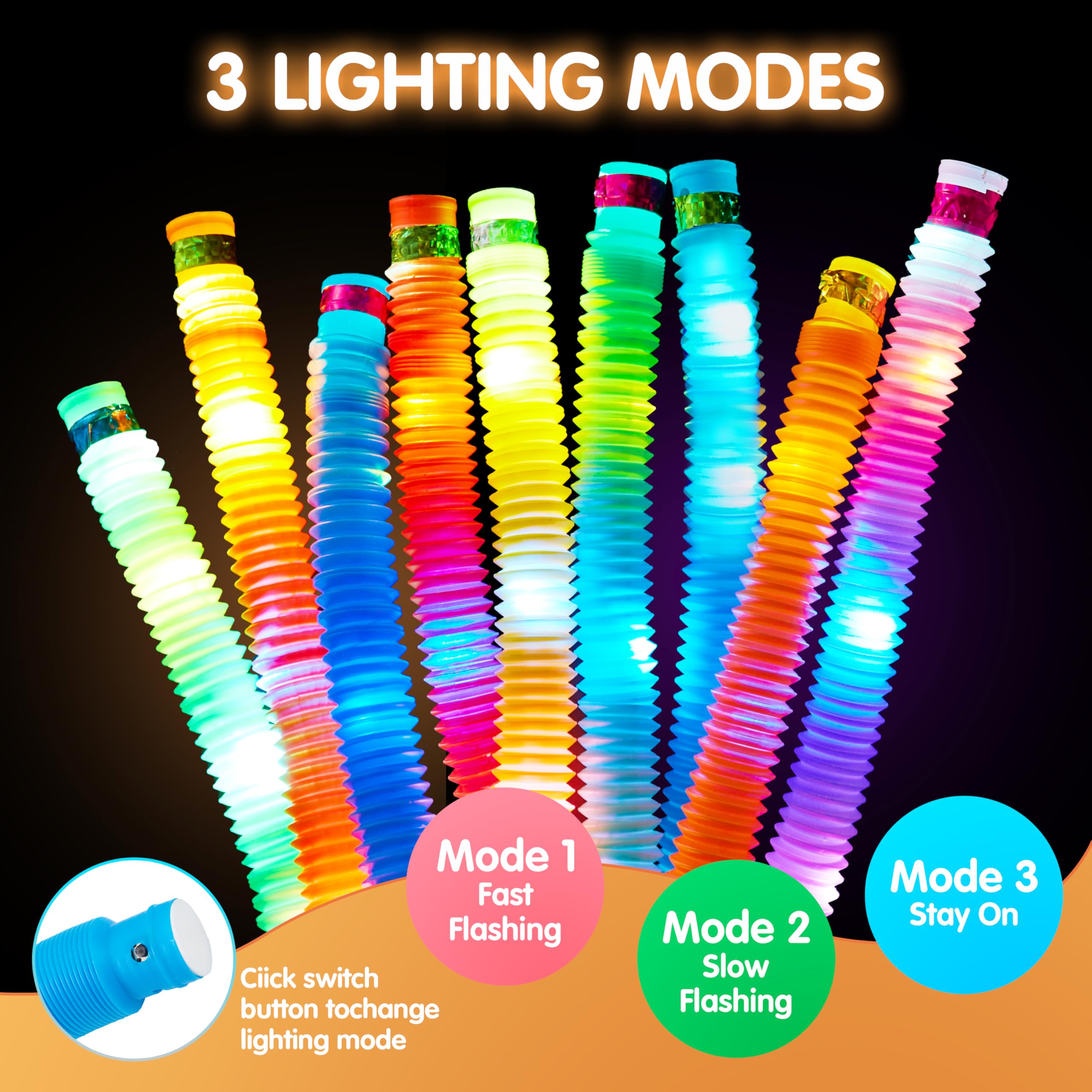 JOYIN 18 Pack Glow Sticks Party Favors, Light Up Pop Tubes Glow Necklaces Bracelets Party Supplies for Birthday Gifts, 4th Fourth of July, Christmas, Halloween Goodie bag