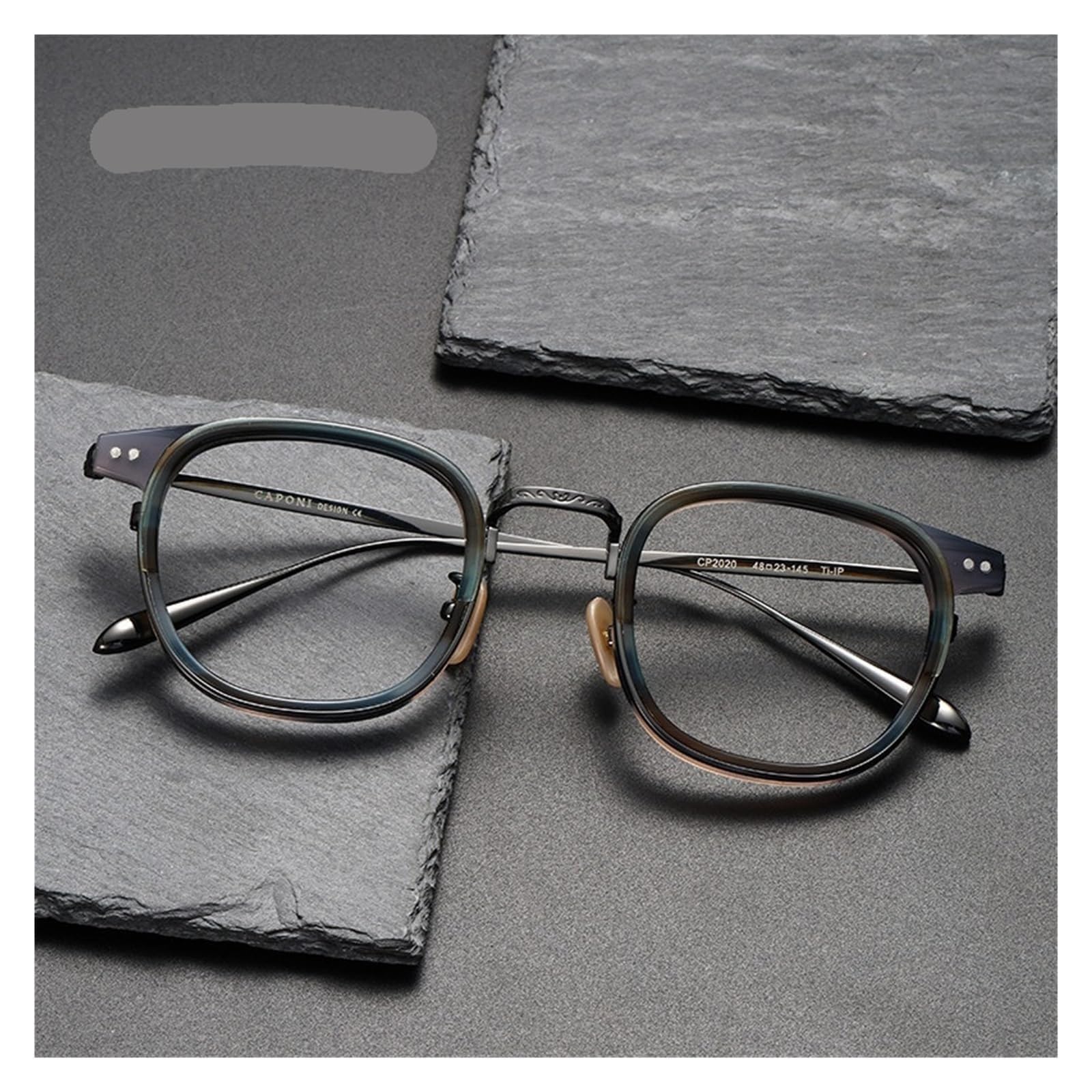 Montature for Occhiali Rotonde Occhiali in Acetato Occhiali in Titanio Uomo Donna Occhiali da Lettura Montature Senza prescrizione Occhiali Completi Vintage(Gold)