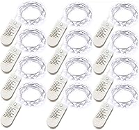 Vista 11 de [Paquete de 12] Luces de Cadena LED, Luces de Navidad, Temporizador Automático 6.5 pies 20 Luces de Hadas LED Moradas Funcionan con Batería