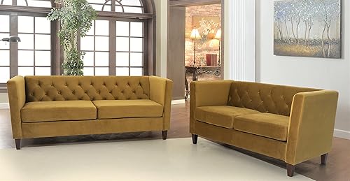 Miniatura 1 de Muebles modernos clásicos copetudos de tres plazas de tela tapizada de terciopelo para habitación, cómodo sofá de oficina y mini sillones, asiento