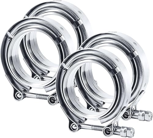 EVIL ENERGY Abrazadera de banda de 3,0 pulgadas V con brida macho hembra de acero inoxidable