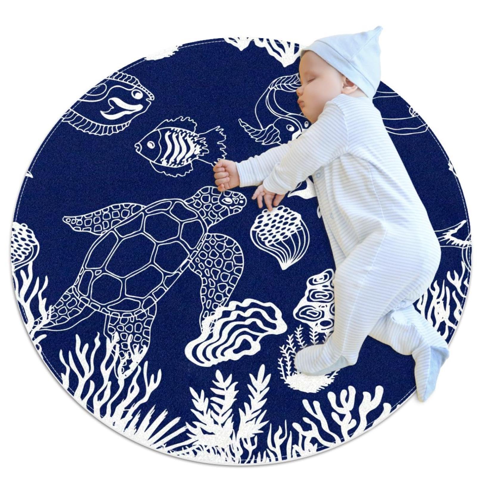 Tapis salle de bain tortue marine antidérapant et sécurisé 1m