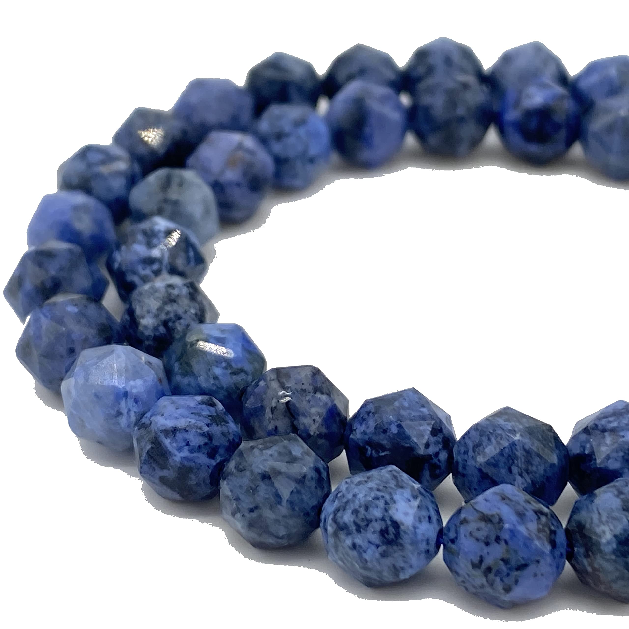 ABCGEMS African Sunset Dumortierite Beads (Advanced Star Incision Technique for Optimal Light Dispersion & Sparkle) Chakra Energy Diamond-Cut Double-Hearted Satellite 8mm