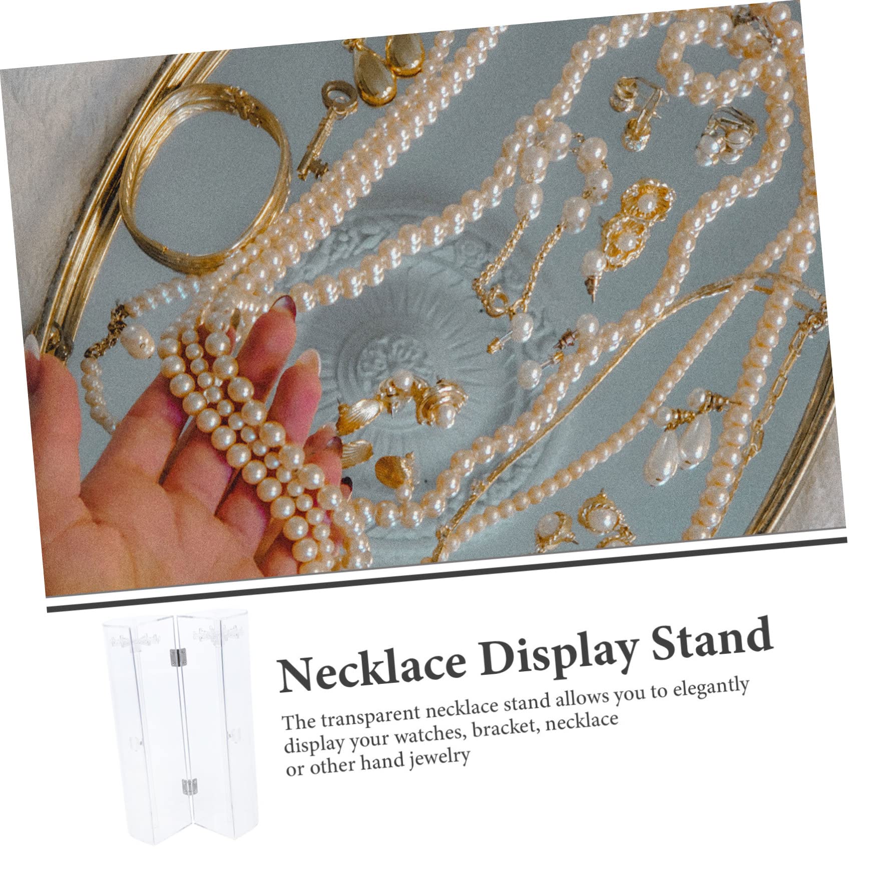OUNONA Schmuckhalter aus Acryl Transparenter Ohrringhalter zum Aufhängen Schmuckregal für Halsketten und Anhänger Aufbewahrungshalter mit Drehbarem Haken Armbandorganizer