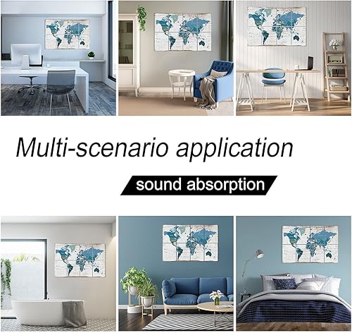 Miniatura 4 de YPY Paneles de pared insonorizados panel a prueba de sonido, tratamiento acústico para estudio, oficina, hogar, 12 x 16 pulgadas, paquete de 8