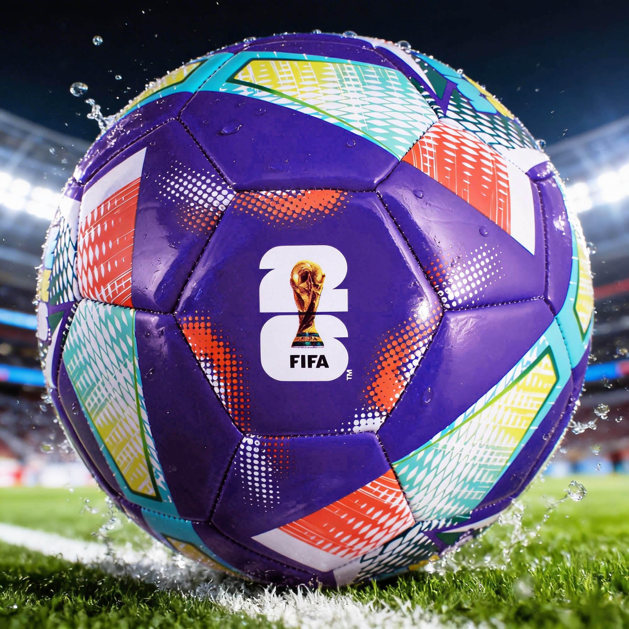 Hy-Pro Officially Licensed FWC26 Size 5 Football - Training Ball with Trophy Design & Host Nations Graphics, Football Gifts for Boys - FIFA World Cup 2026 Design - 5