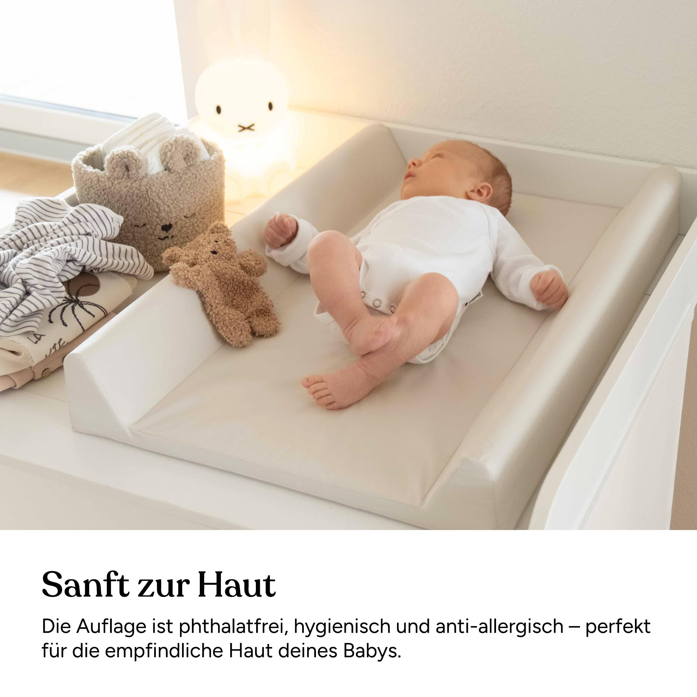 Ehrenkind Abwaschbare Wickelauflage 50x70 Beige Hygienisch Sicher Wickelunterlage