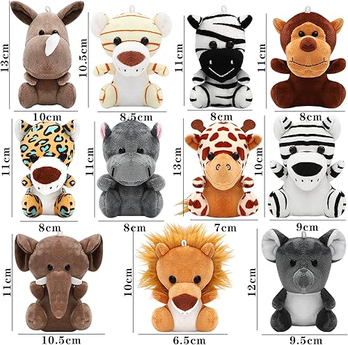 Miniatura 2 de ONEST 11 piezas de mini juguetes de peluche de 4.8 pulgadas suave de animales de la selva para fiestas en el bosque, regalos de boda, decoraciones
