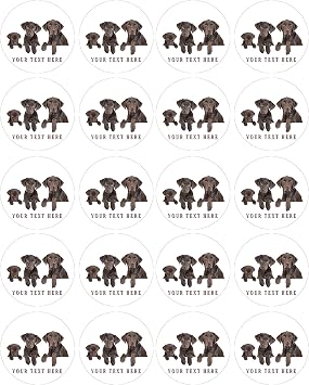 Dog Family - Edible Cupcake Toppers - 1.8" cupcake 20 pieces/sheet