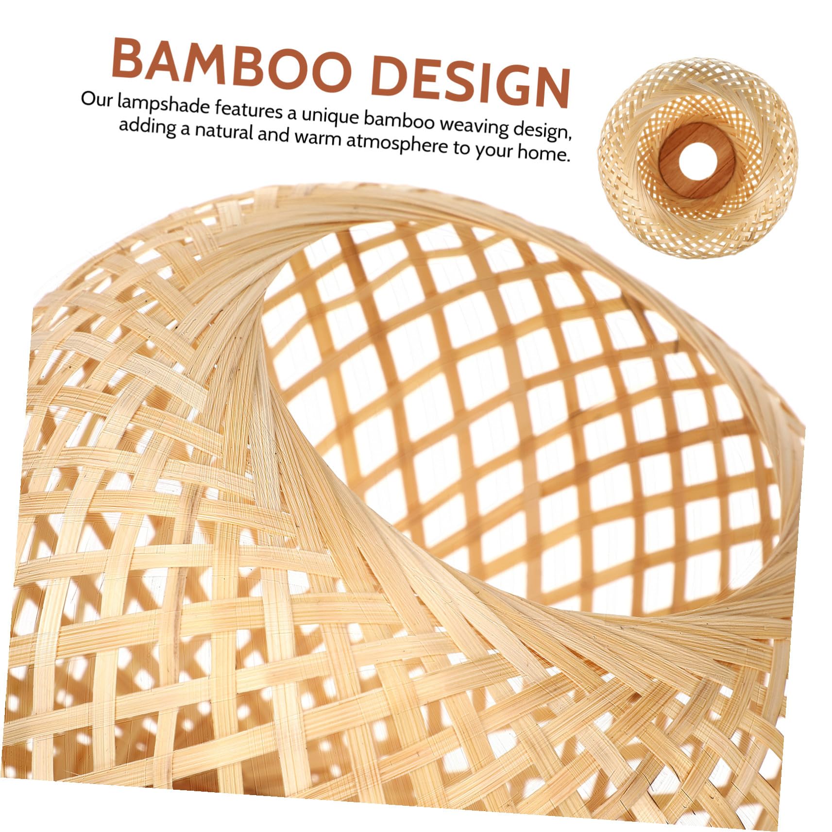 Gatuida Pantalla De Lámpara Tejida De Bambú Natural Tamaño Mediano Sombra Para Lámpara De Techo Iluminación Sin Deslumbramiento Colgantes Decoración Para Sala y Comedor