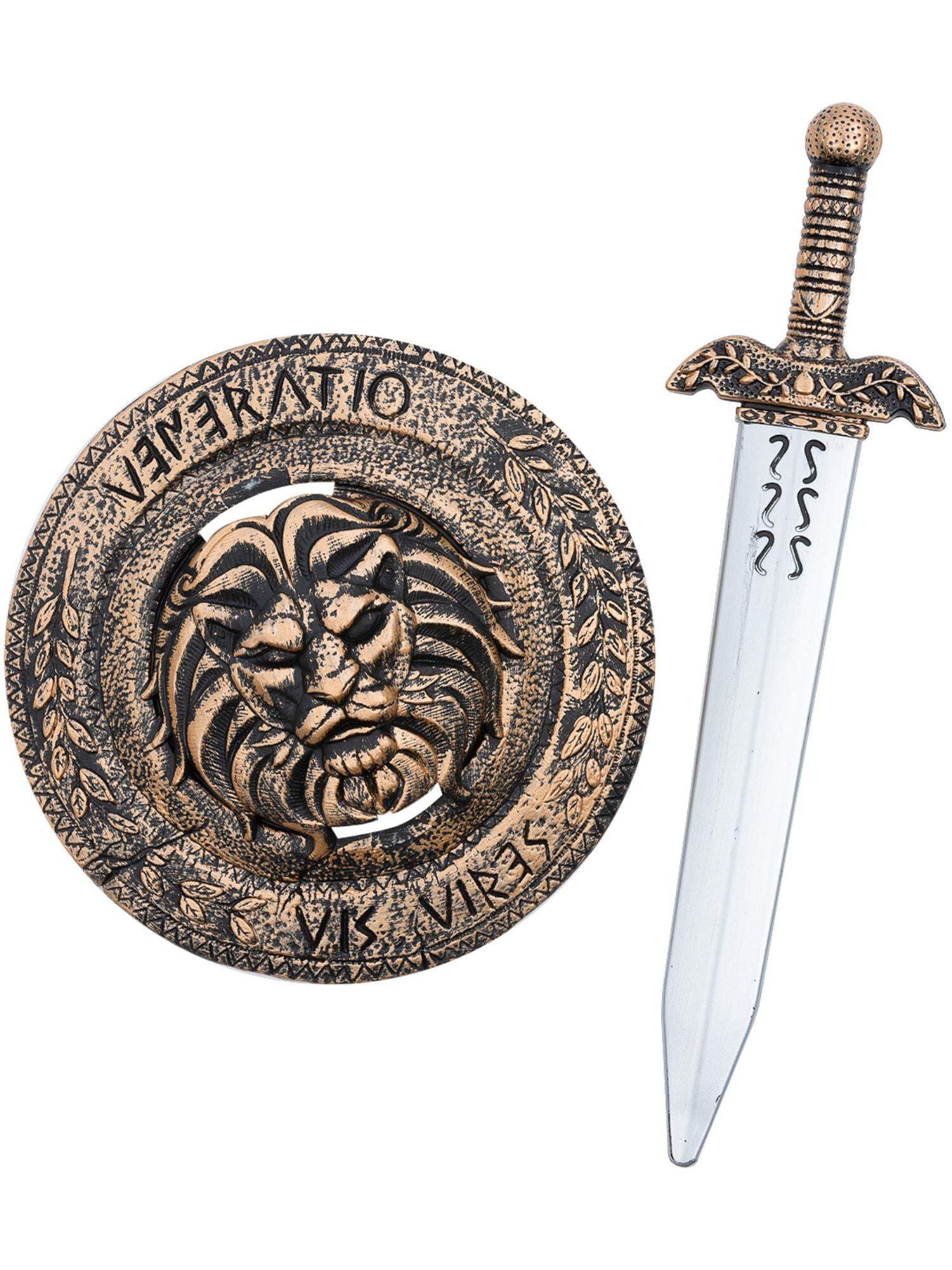 Gladiator Lion Shield 49cm & Sword 48cm