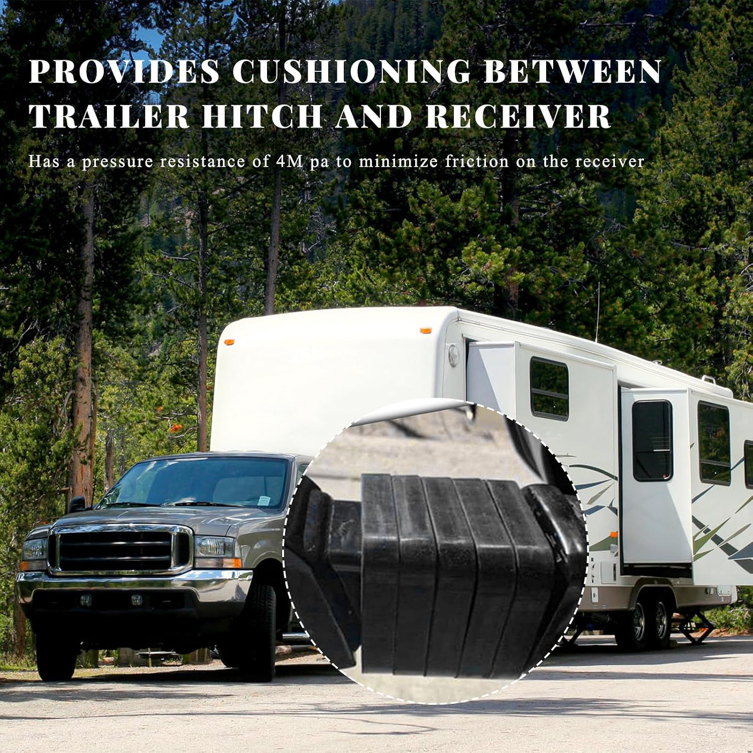 4 PCS Hitch Receiver Silencer Pad, 2.5 Inch Trailer Hitch Silencer Reduce Rattle for Adjustable Ball Mounts, Hitch Noise Reducer Provide Cushion Between Receivers and Tow Hitches