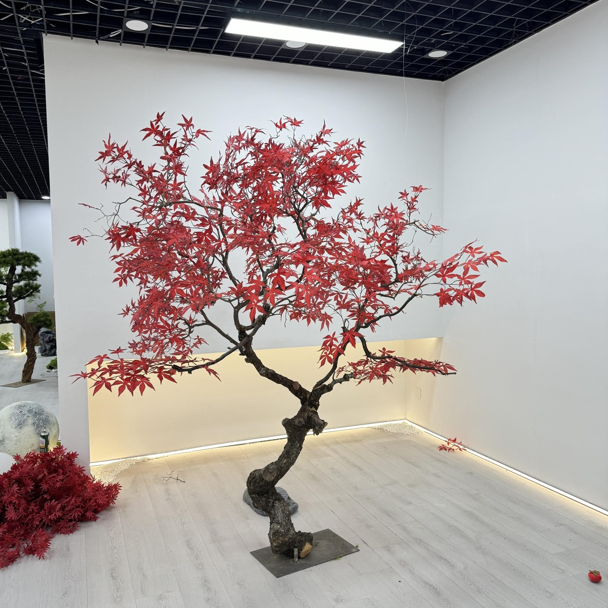 Home Mall Acero Giapponese Artificiale Rosso, Grande Albero Decorativo