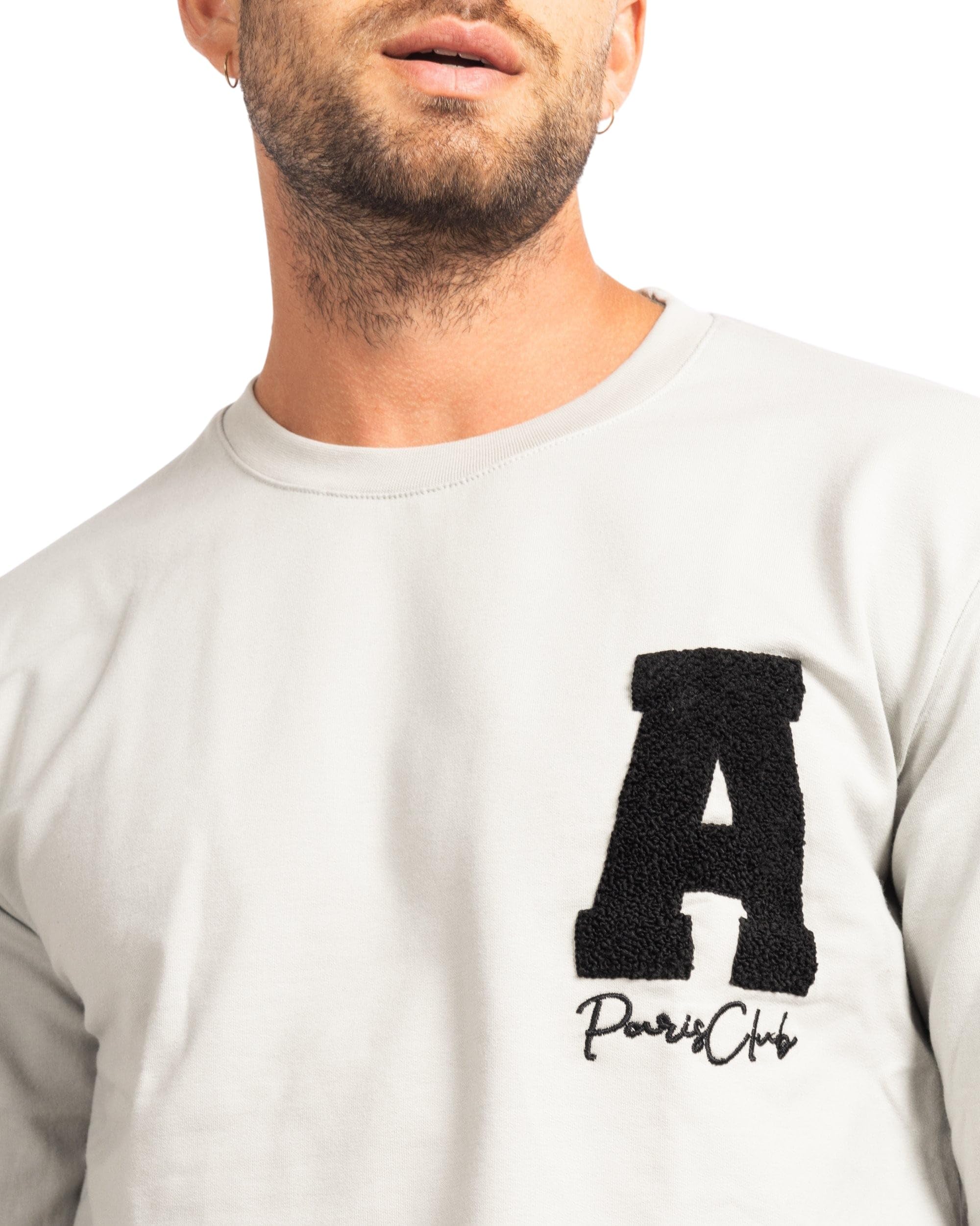 Subliminal Moda Suéter De Hombre De Manga Larga Cuello Redondo Liso Bordado A Tendencia - BX728