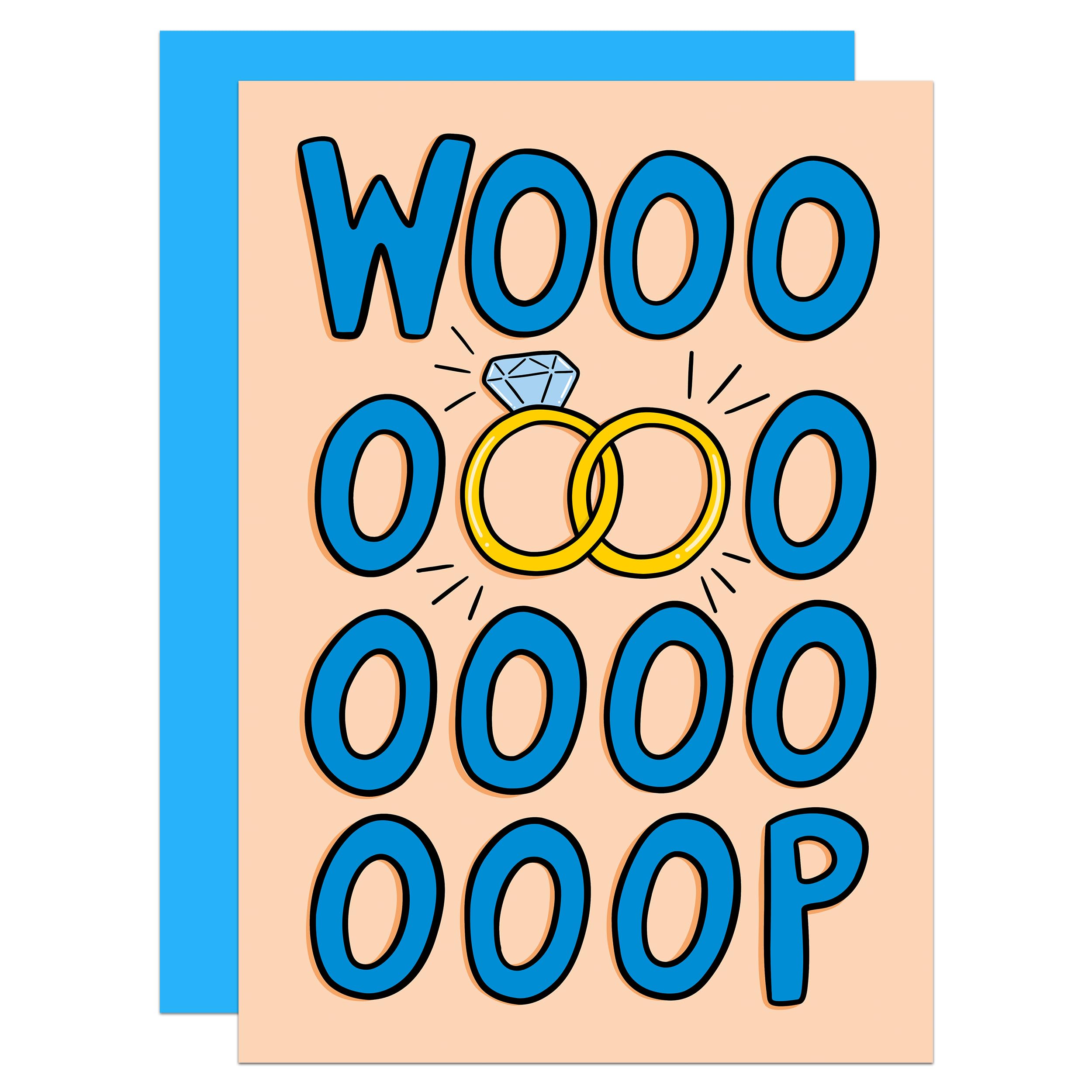 Cute Wedding Card, Engagement, Congratulations, For Couple, Anniversary, Woop