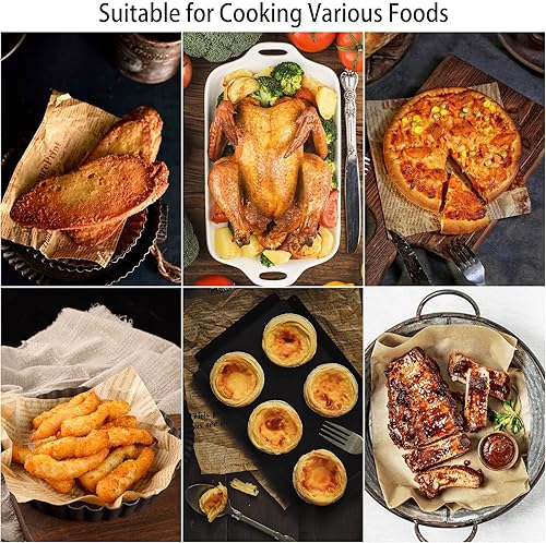 Miniatura 7 de 200 forros de papel desechables para freidora de aire, papel pergamino redondo antiadherente para hornear asar horno microondas (6.3 pulgadas)