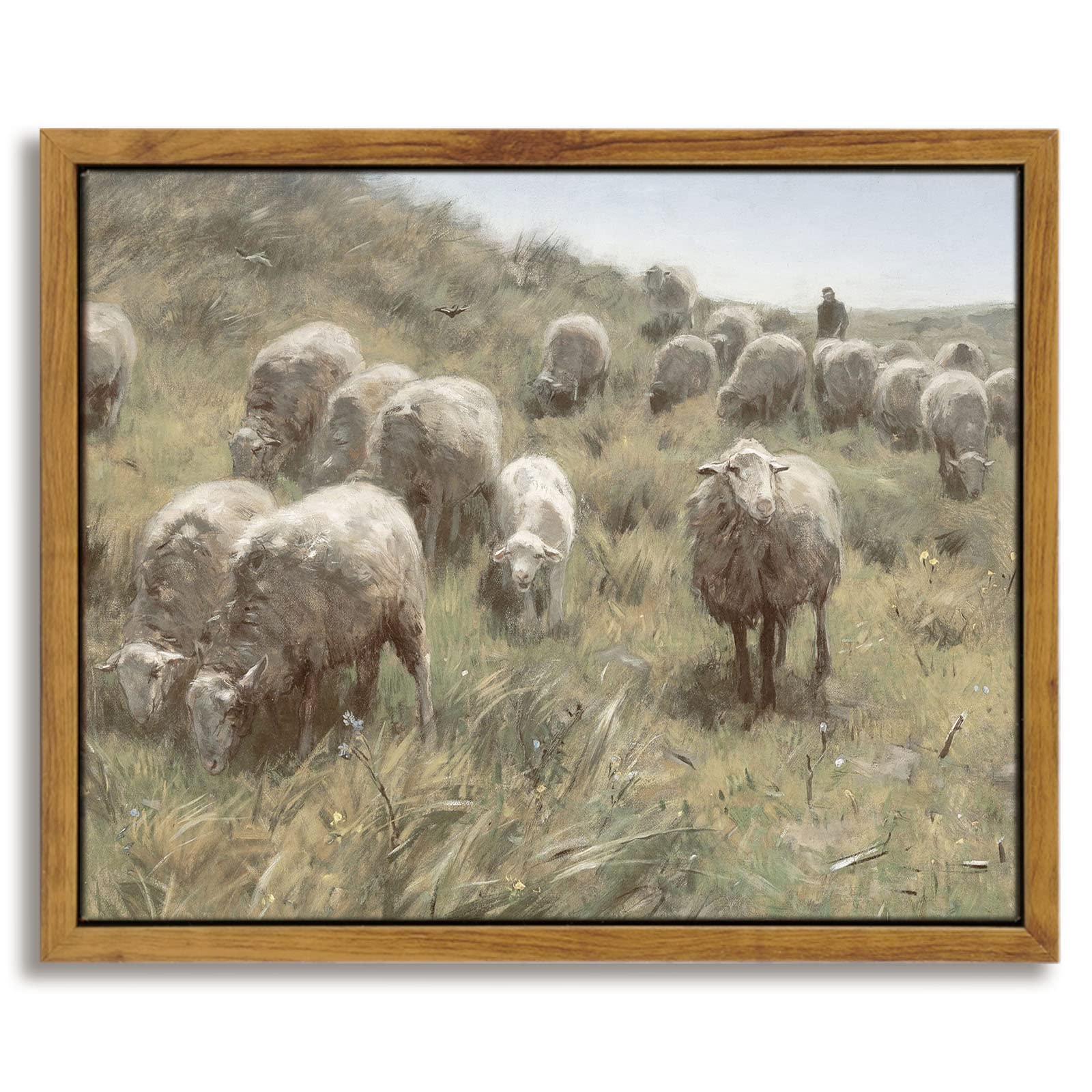 InSimSea Framed Canvas Wall Art, Meadow with Flowers Painting, Landscape for Living Room, Bedroom, Home, Bathroom Decor, 8x10 — view 248