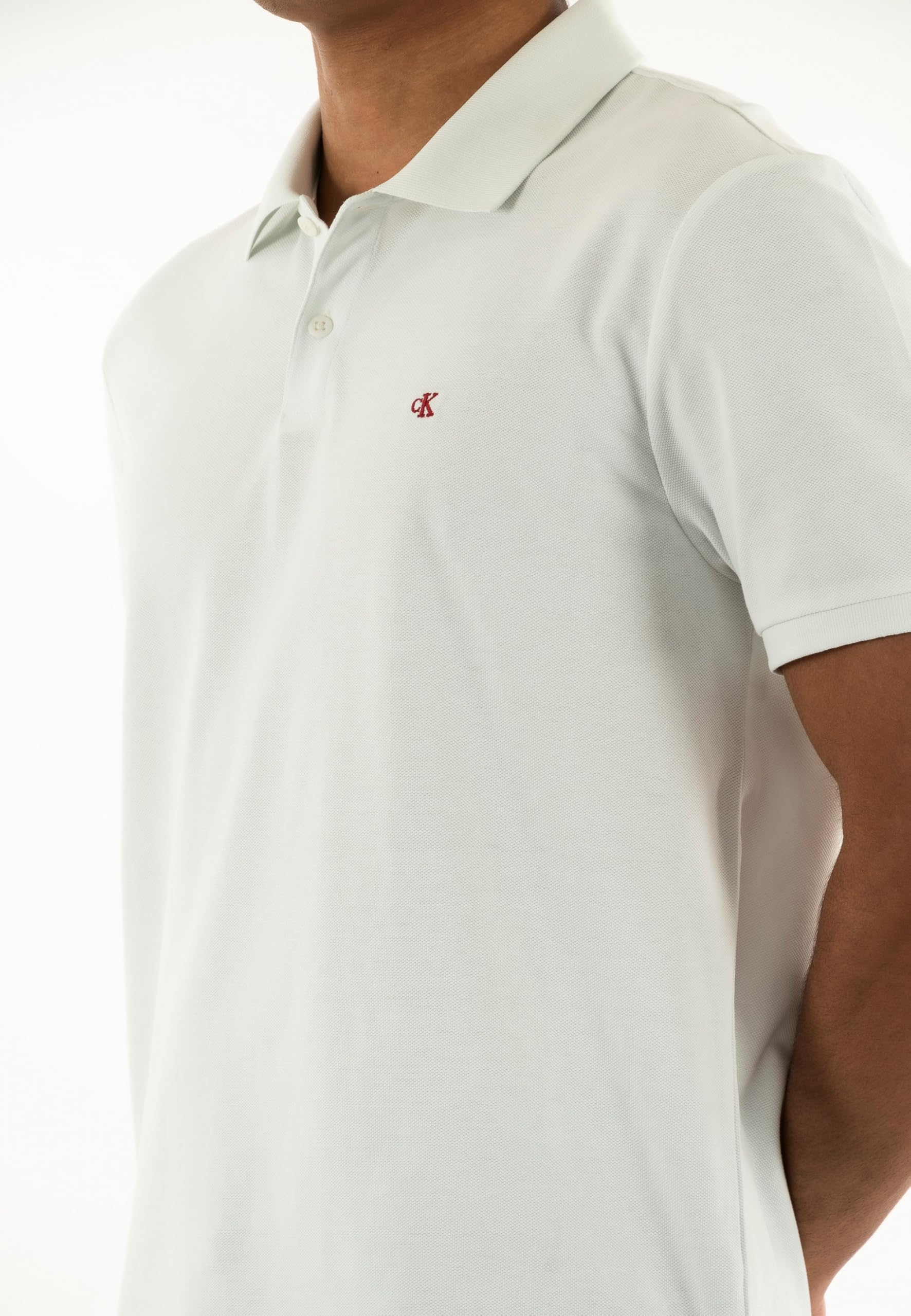 Calvin Klein Jeans Męska koszulka polo SS Casual Pique Classic LV040EM269, biała (Blanc De Blanc), M, Biały (Blanc De Blanc), M