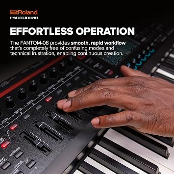 لوحة مفاتيح Roland FANTOM-08 ذات الحركة الموزونة ولوحة مفاتيح مرجحة مكونة من 88 نغمة | آلاف الأصوات الإلكترونية والصوتية من Roland | تقنيات ZEN-Core وSuperNATURAL