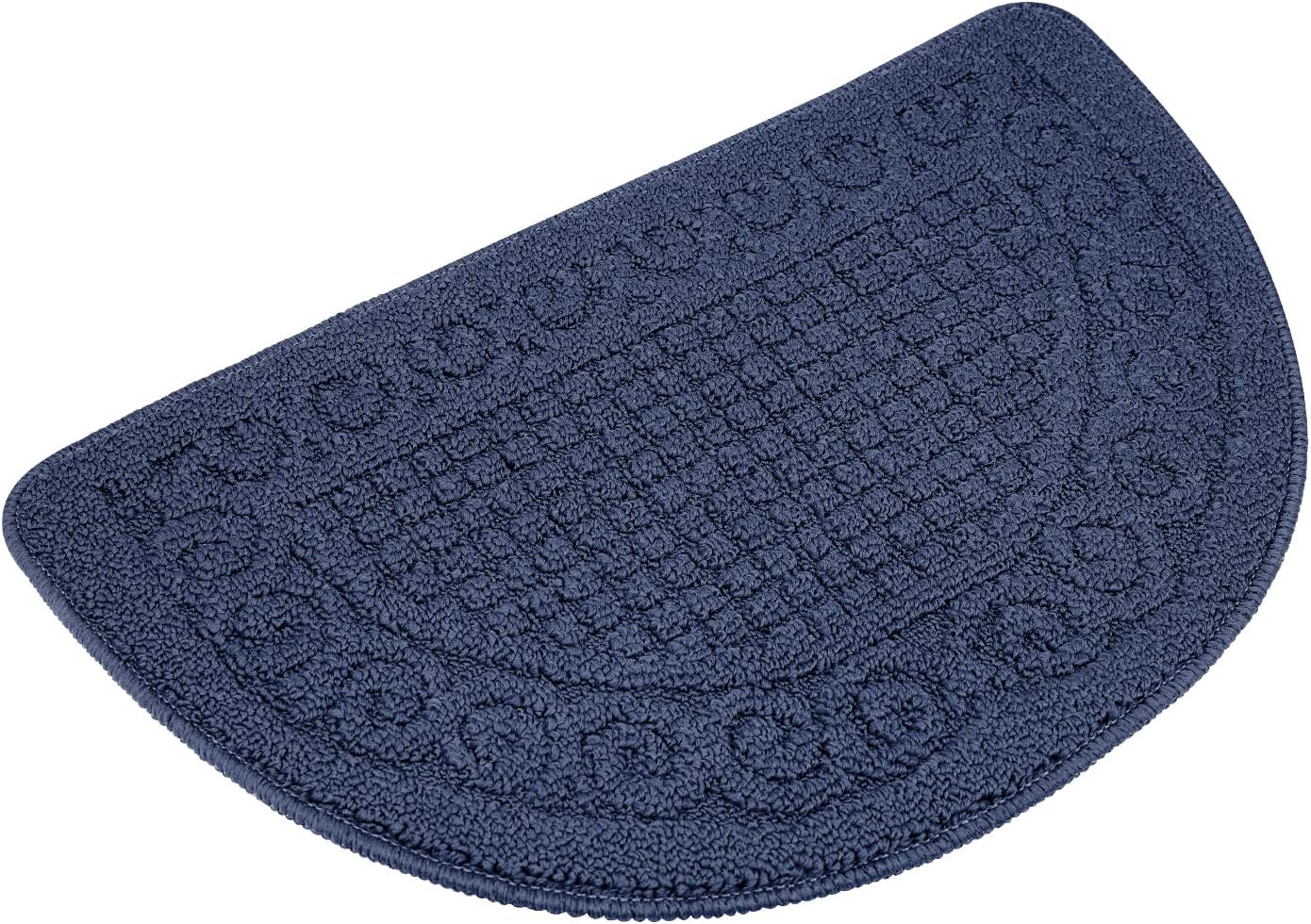 Half Round Non-Slip Kitchen Bedroom Toilet Doormat Floor Rug Mat Keeps Your Floors Clean Decorative Design (Small, Blue)