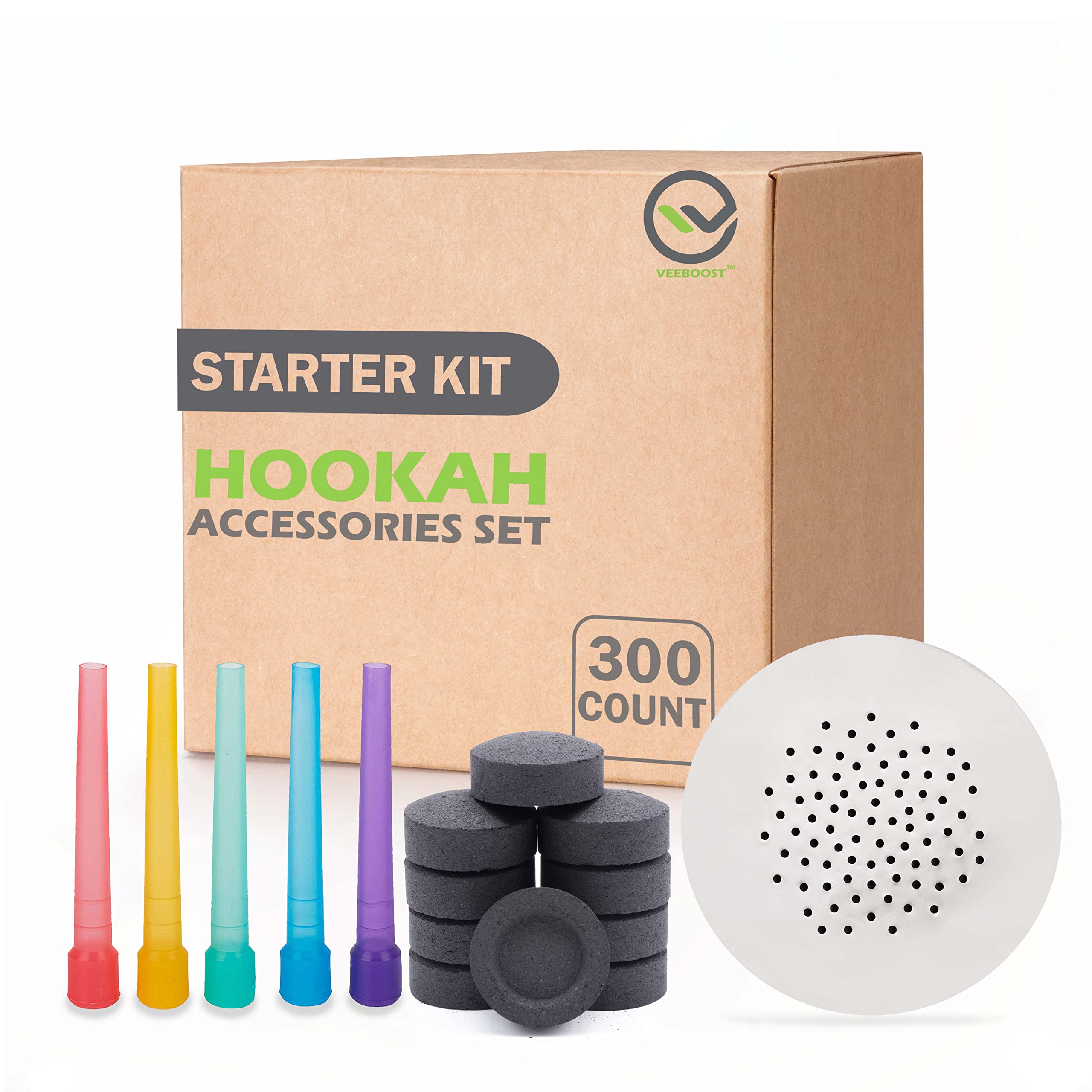 Buy Hookah Accessories Set, Hookah Coals 100 Charcoal Tablets, 100 Disposable Tips Mouthpiece