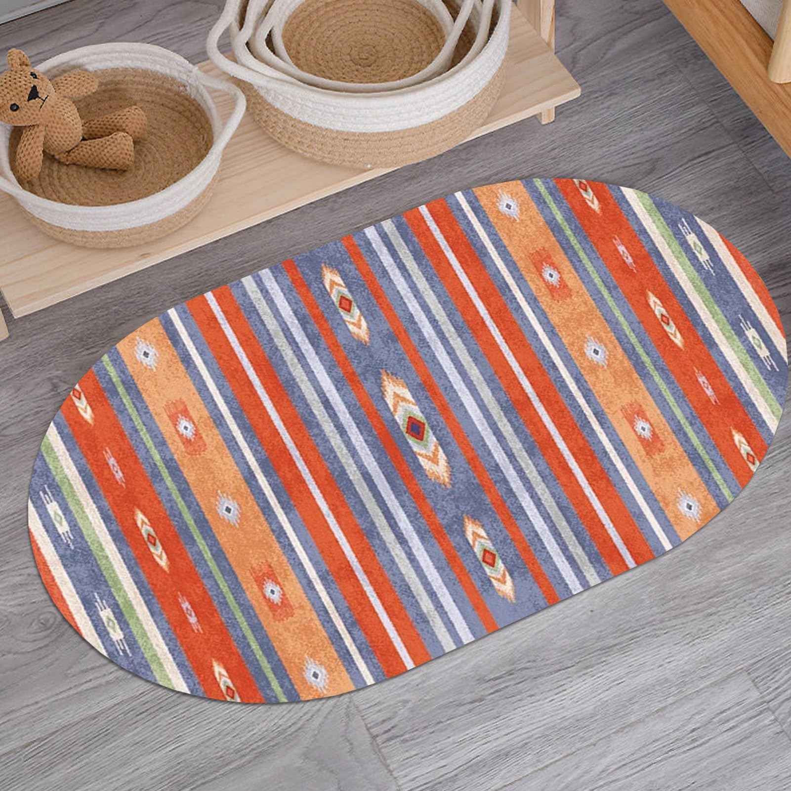 Tapis moderne ovale décoration de sol élégante textile haut de gamme