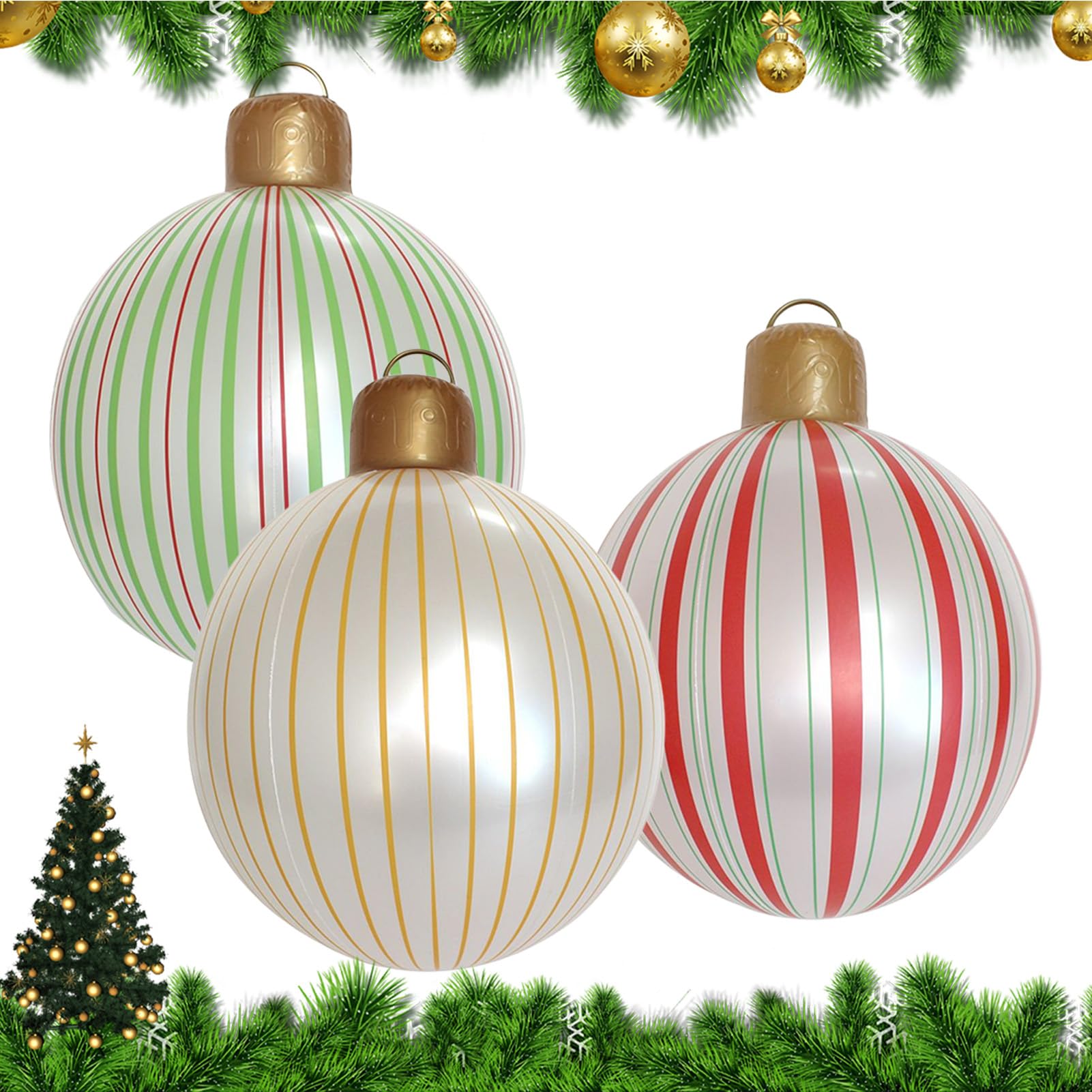 Boule géante de Noël gonflable pour illuminer l'ambiance chaleureuse de la terrasse et du jardin