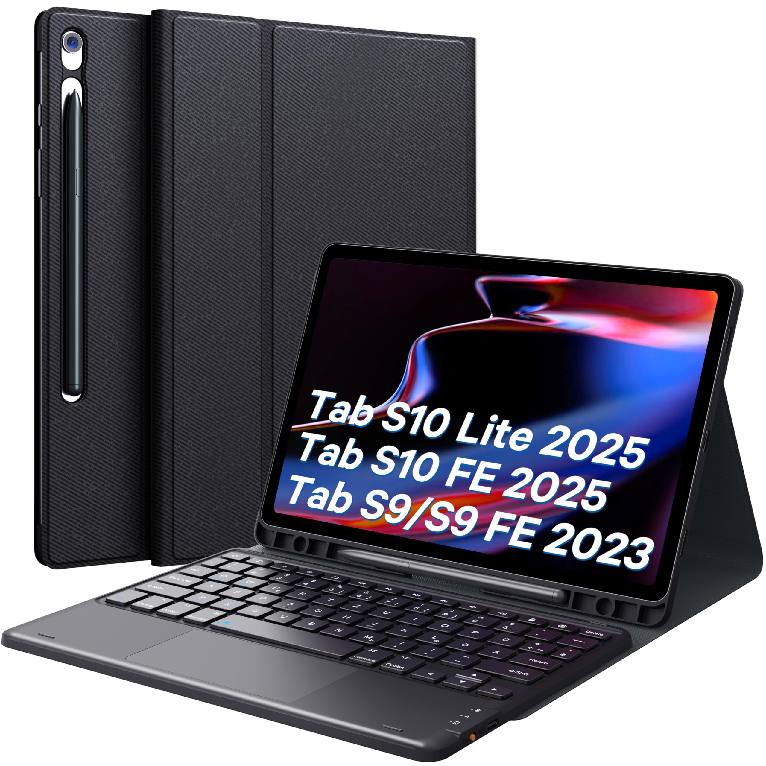 Earto Samsung Galaxy Tab Clavier pour S10 Lite/S10 FE 10,9"/S9 FE/Tab S9
