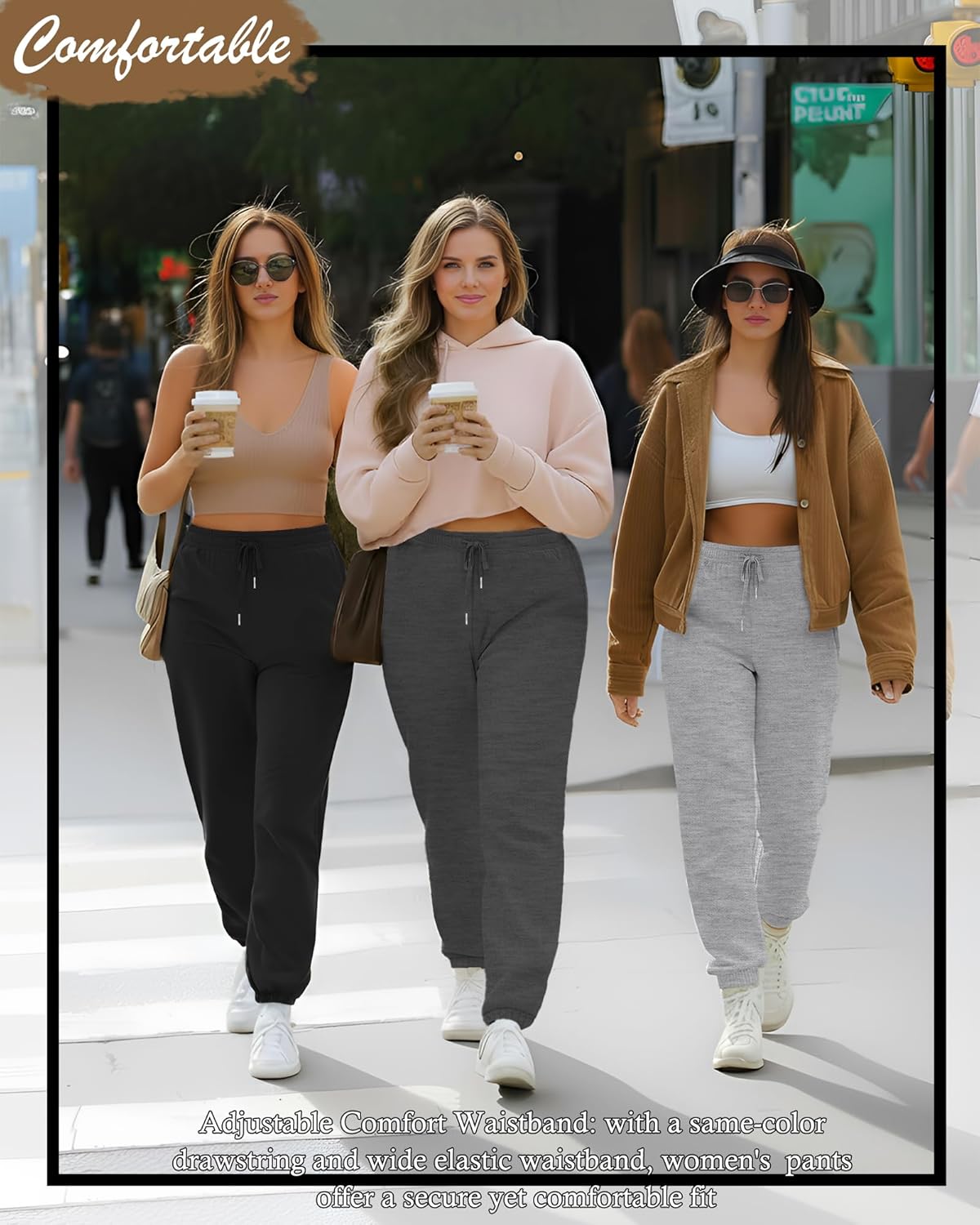 Plus Size Joggers for Women Sweatpants Baggy Lounge Pants Elastic Waist Drawstring Workout Casual Pant with Pocket - Image 2