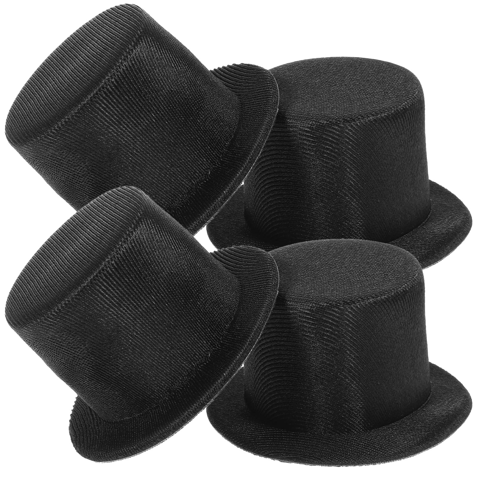 DOITOOL Felt Top Hats for Crafts: 4PCS Black Mini Top Hats Tiny Snowman Cap for Christmas Party, Snowman, Doll, Craft Projects Decor-image-11
