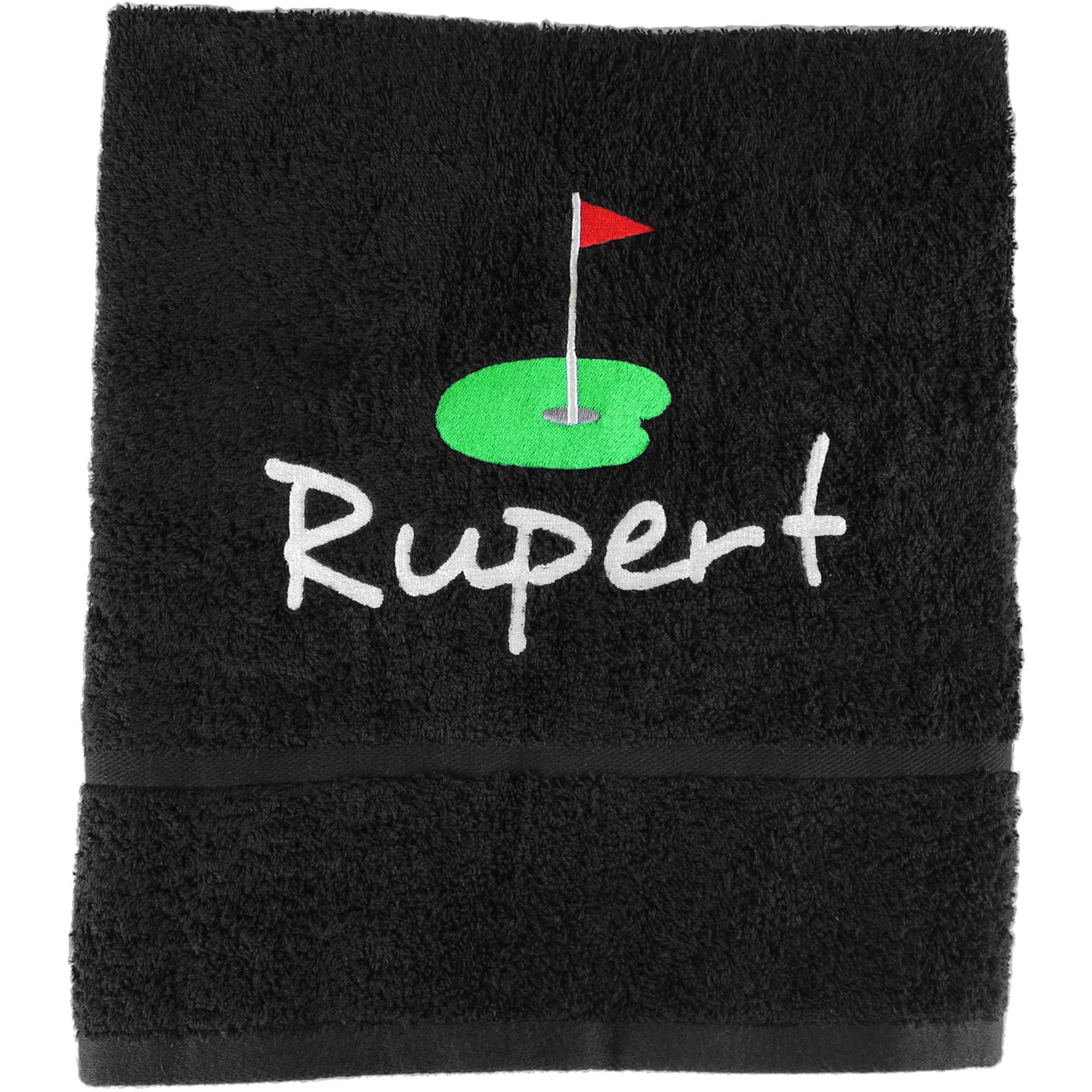 TeddyTs Personalised Cotton Embroidered Golf Course Accessory Towel (Black)