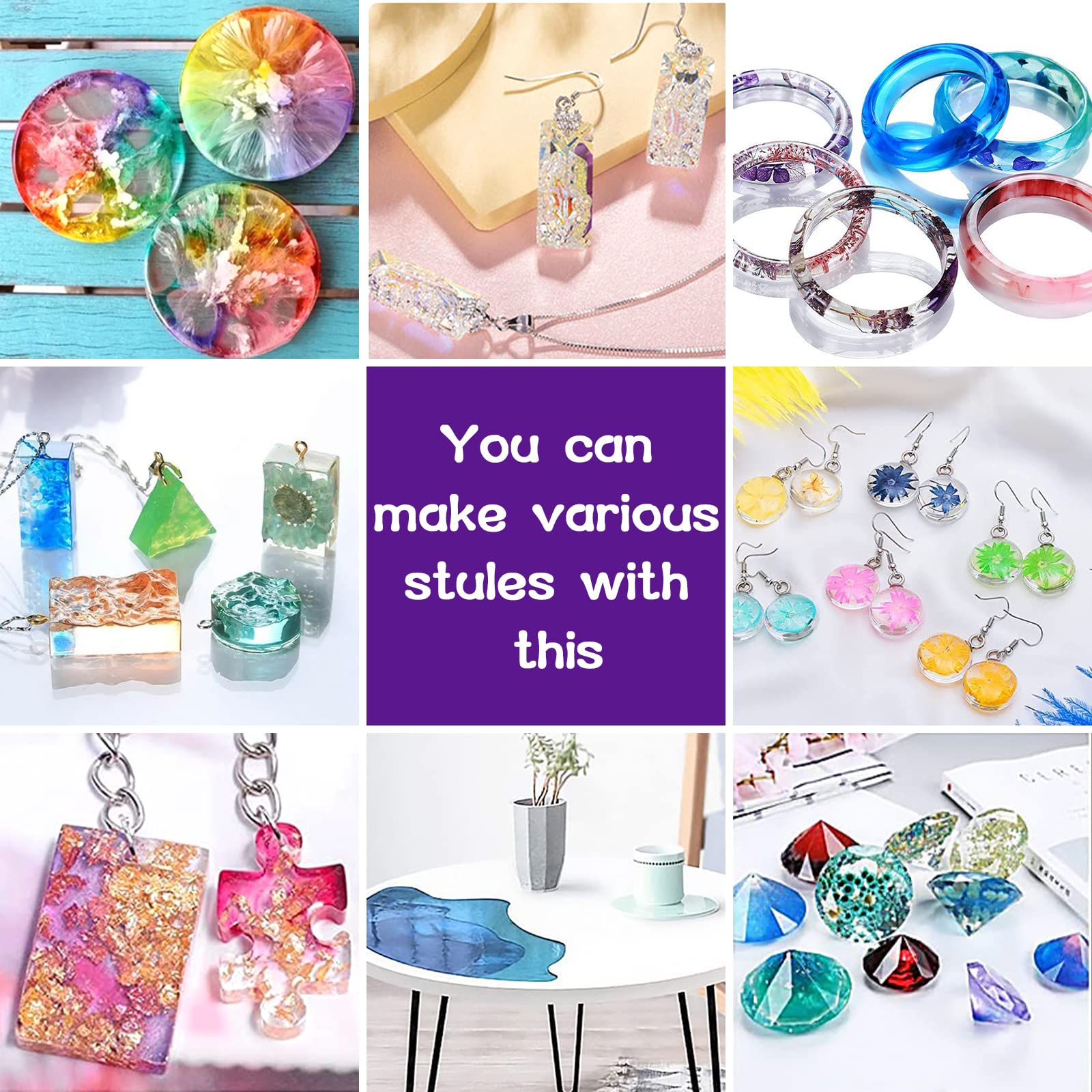 LPAOIS Epoxidharz Set 512ml - Komplettset Für Anfänger Mit Farben & Glitzer